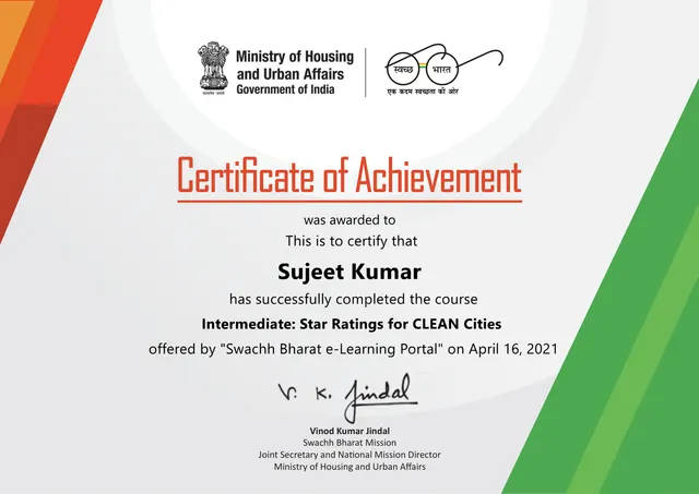 Star ratings for clean cities certificate